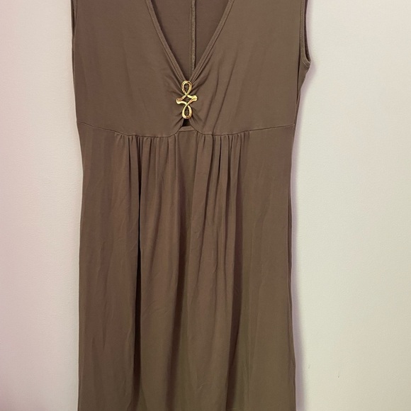Trina Turk Olive Coverup Dress with Gold Accent - Picture 4 of 8